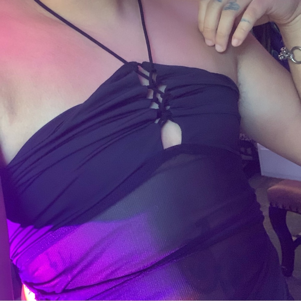 Black Strap Backless Mini Dress
